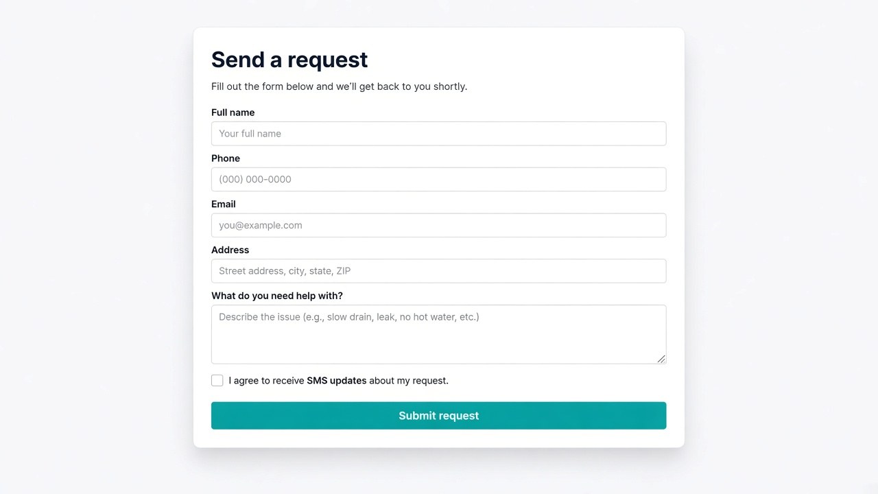 Example Send a request contact form